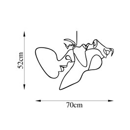 Wallity To Feel Escultura de Pared de Metal Negra